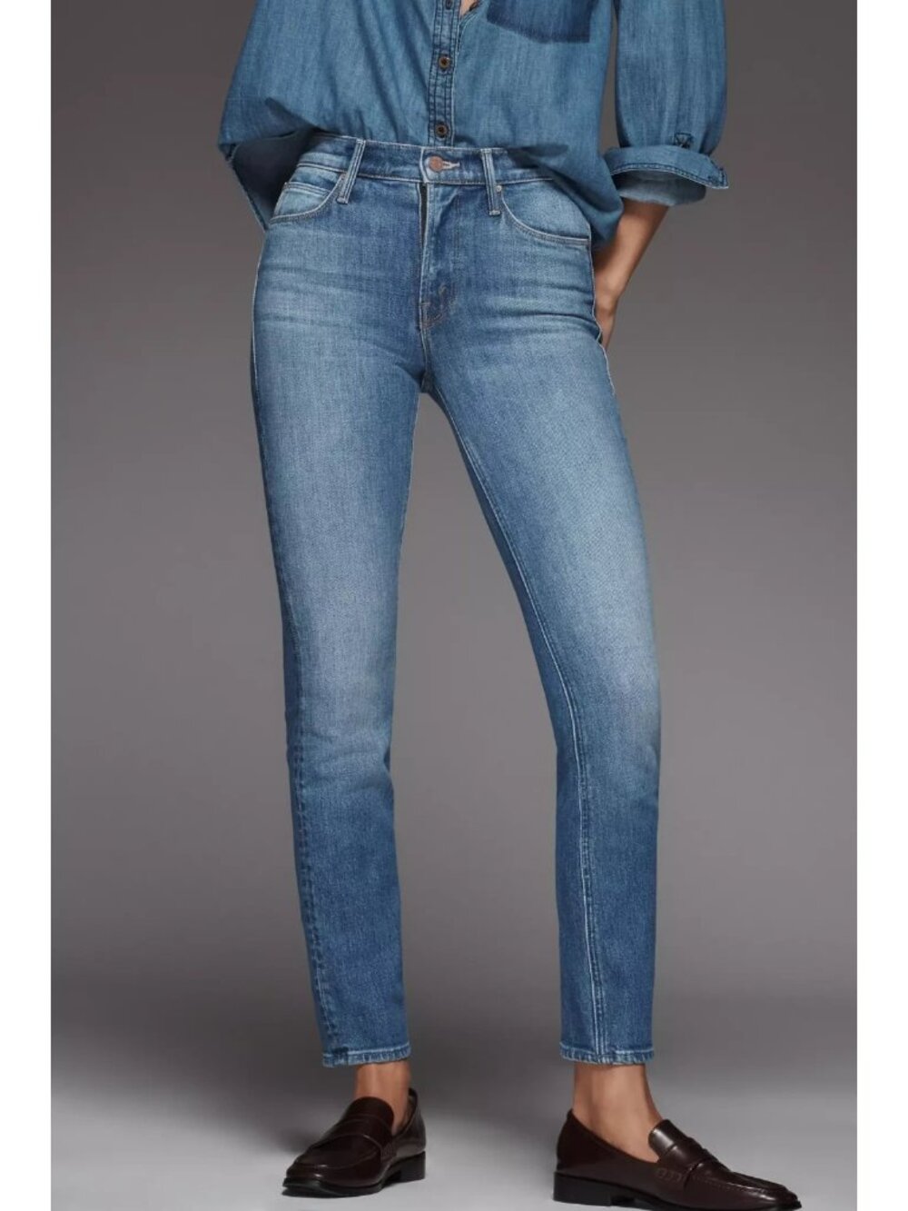 NWT Mother Mid Rise Dazzler Ankle in When The Time Is Right Stretch Crop Jean 25